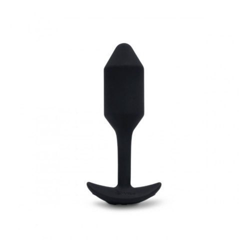 Black B-Vibe Vibrating Snug Plug 2 (M) standing upright on its base